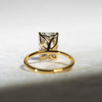 Load image into Gallery viewer, Radiant Cut Tulip Setting Engagement Ring – 14K Gold Cathedral Solitaire Ring