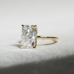 Load image into Gallery viewer, Radiant Cut Tulip Setting Engagement Ring – 14K Gold Cathedral Solitaire Ring