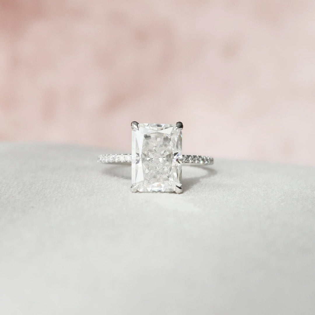 3.50 CT Radiant Cut Hidden Halo Engagement Ring Mapple Gems