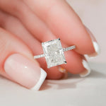Load image into Gallery viewer, 3.50 CT Radiant Cut Hidden Halo Engagement Ring Mapple Gems