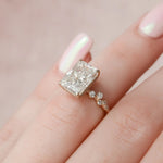 Load image into Gallery viewer, 3.50 CT Radiant Cut Hidden Halo Moissanite Engagement Ring Mapple Gems