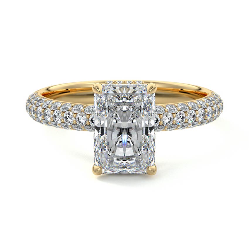 2.50 CT Radiant Cut Lab Grown Diamond Hidden Halo Engagement Ring Mapple Gems