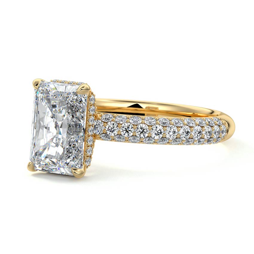 2.50 CT Radiant Cut Lab Grown Diamond Hidden Halo Engagement Ring Mapple Gems