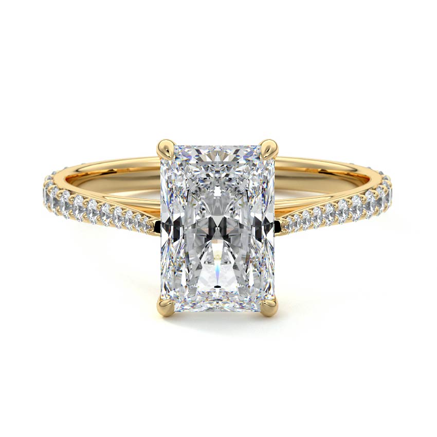 2.50 CT Radiant Cut Lab Grown Diamond Pave Engagement Ring Mapple Gems