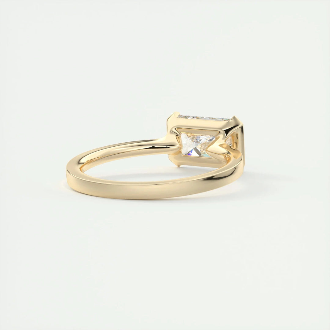 3.50 CT Radiant Cut Moissanite Half Bezel Engagement Ring Mapple Gems