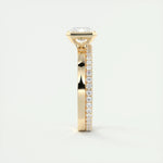 Load image into Gallery viewer, 3.50 CT Radiant Cut Moissanite Half Bezel Engagement Ring Mapple Gems