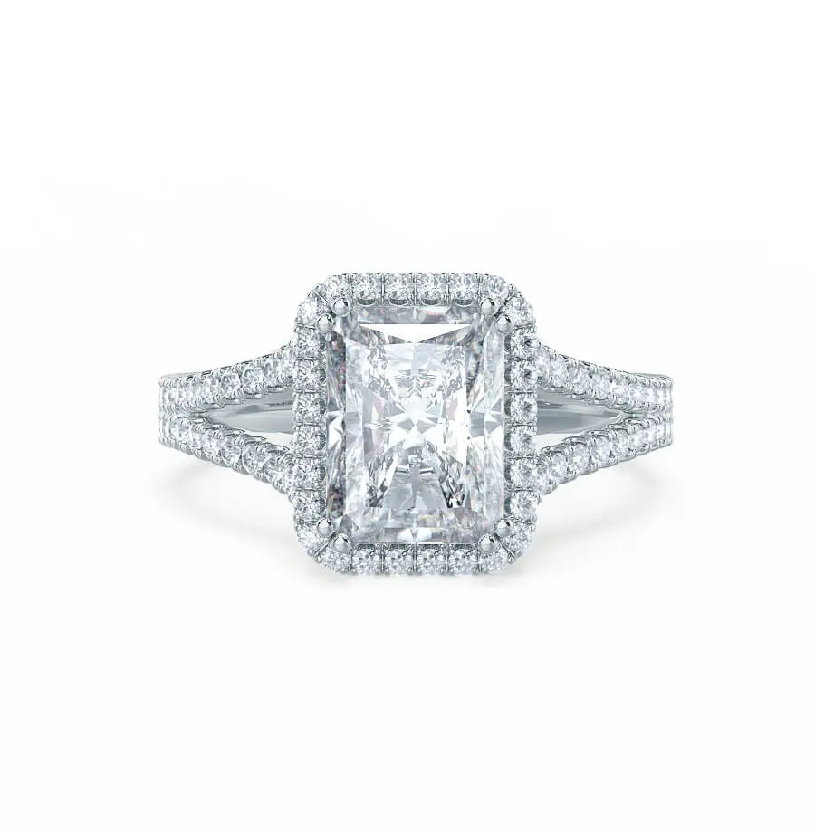 3.50 CT Radiant Cut Moissanite Engagement Ring Mapple Gems