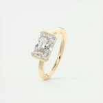 Load image into Gallery viewer, 3.50 CT Radiant Cut Moissanite Half Bezel Engagement Ring Mapple Gems