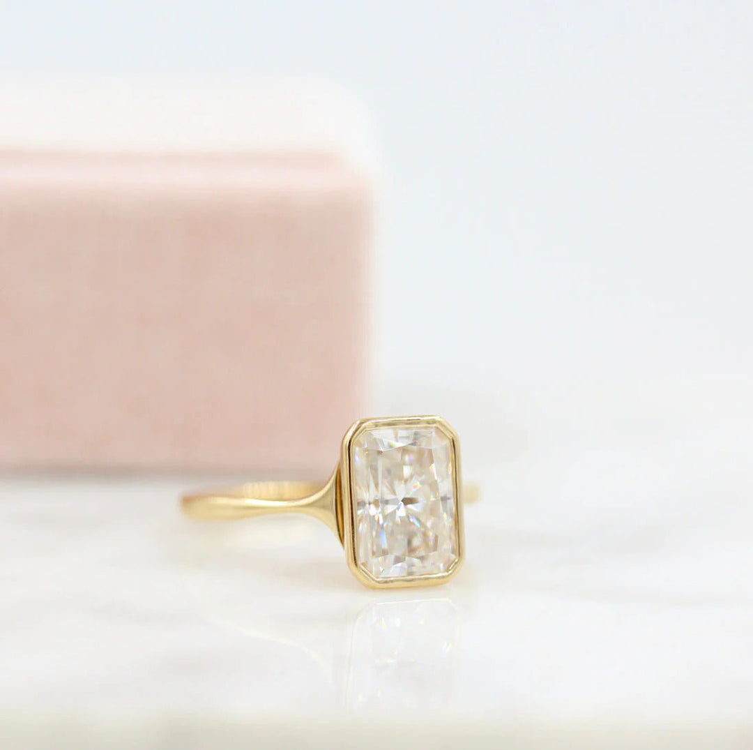 5.00 CT Radiant Cut Moissanite Valentine Ring Mapple Gems