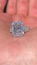 Load image into Gallery viewer, Radiant Moissanite Ring with Pave Setting