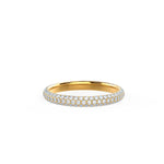 Load image into Gallery viewer, Round Brilliant Cut 3 Side Pave Diamond Wedding Band Mapple Gems
