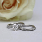 Load image into Gallery viewer, Round Brilliant Cut 3 Side Pave Diamond Wedding Band Mapple Gems