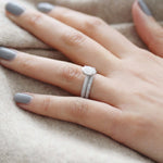 Load image into Gallery viewer, Round Brilliant Cut 3 Side Pave Diamond Wedding Band Mapple Gems