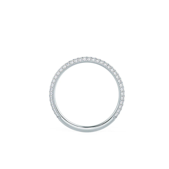 Round Brilliant Cut 3 Side Pave Diamond Wedding Band Mapple Gems