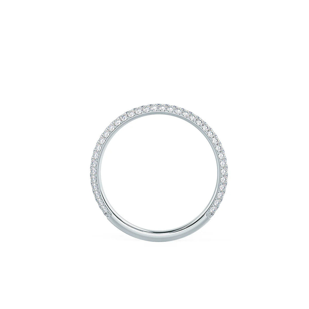 Round Brilliant Cut 3 Side Pave Diamond Wedding Band Mapple Gems