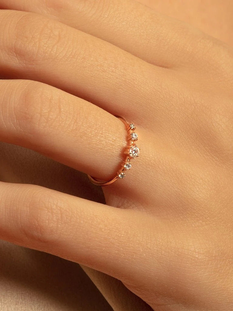 0.10CTW Round Brilliant Cut 6 Prong Perfect Wedding Band Mapple Gems