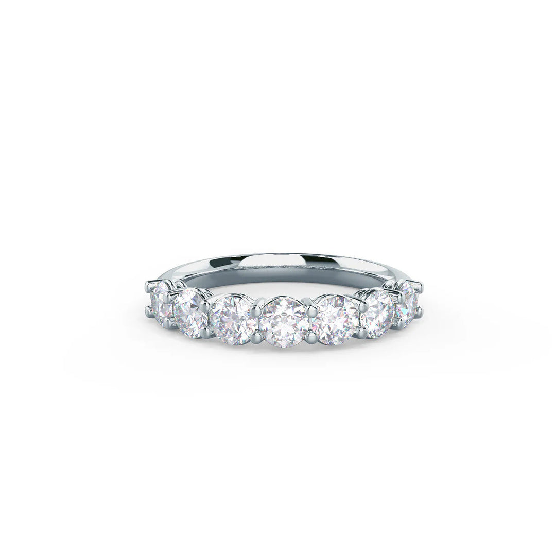 2.7mm Round Brilliant Cut 7 Stone Eternity Wedding Band Mapple Gems