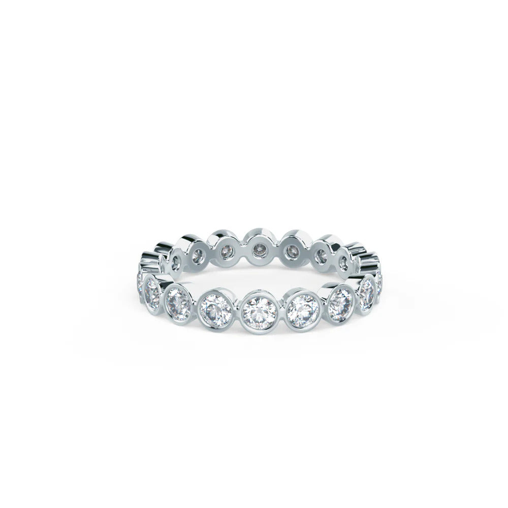 Round Brilliant Cut Bezel Set Full Eternity Wedding Band Mapple Gems