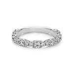 Load image into Gallery viewer, Round Brilliant Cut Clustered Half Eternity Pave Setting Wedding Band Mapple Gems