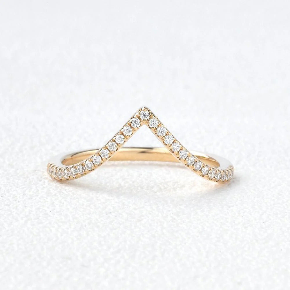 0.15 CTW Round Brilliant Cut Curved Eternity Wedding Band Mapple Gems