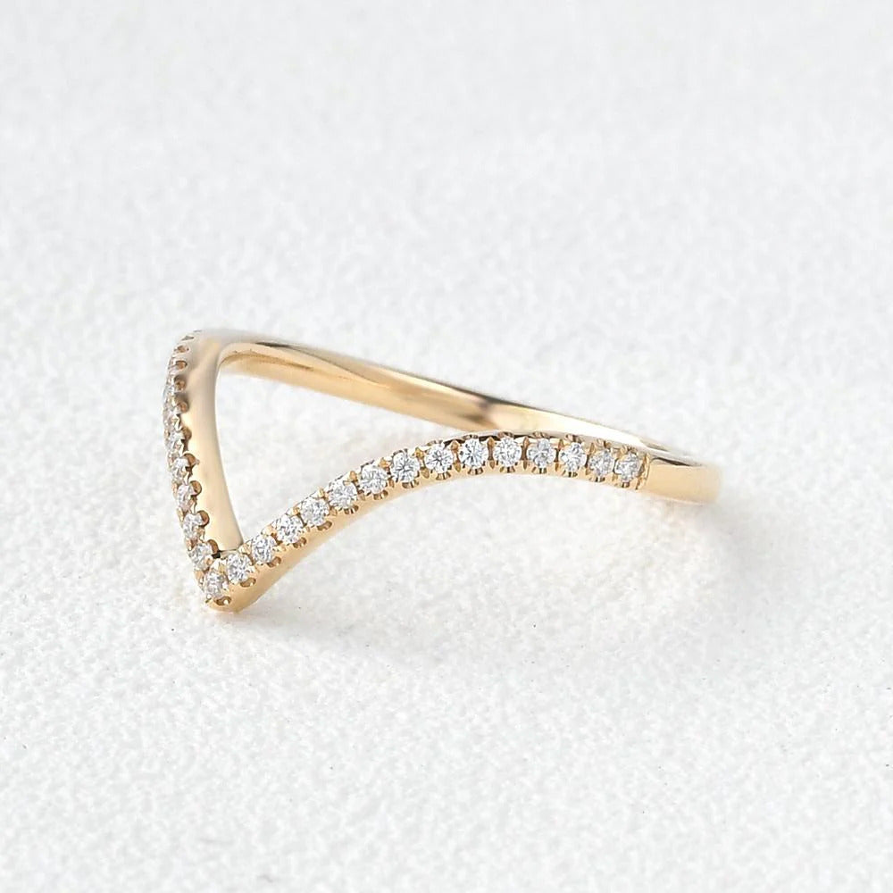 0.15 CTW Round Brilliant Cut Curved Eternity Wedding Band Mapple Gems