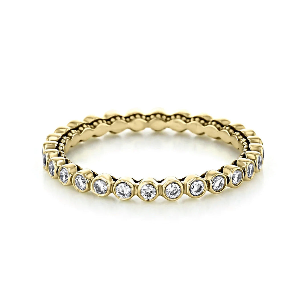 Round Brilliant Cut Full Eternity Bazel Setting Wedding Band Mapple Gems