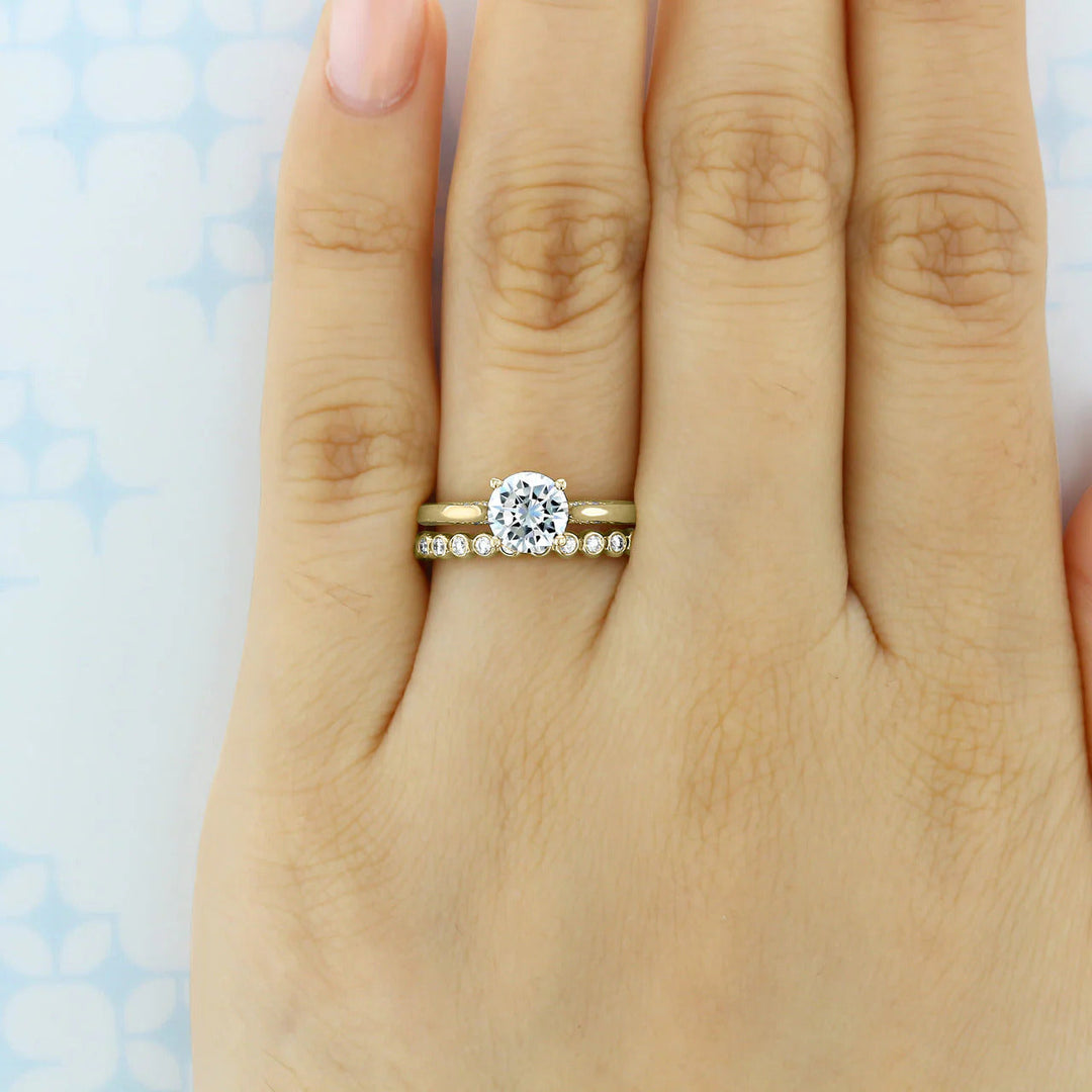 Round Brilliant Cut Full Eternity Bazel Setting Wedding Band Mapple Gems