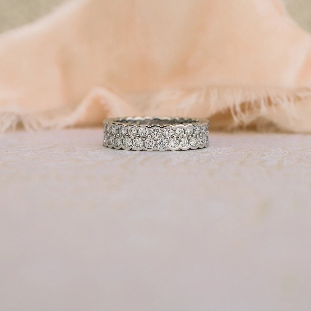 Round Brilliant Cut Full Eternity Bezel Set Wedding Band Mapple Gems