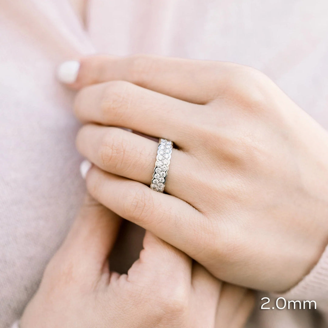 Round Brilliant Cut Full Eternity Bezel Set Wedding Band Mapple Gems
