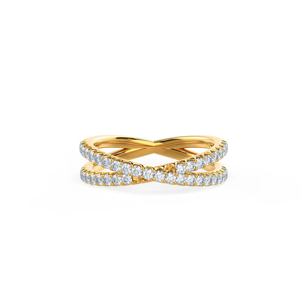 Round Brilliant Cut Full Eternity Twisted Wedding Band Mapple Gems