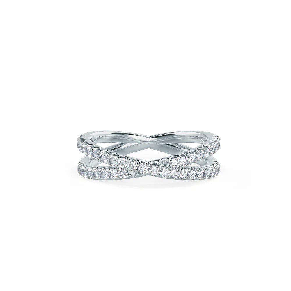 Round Brilliant Cut Full Eternity Twisted Wedding Band Mapple Gems