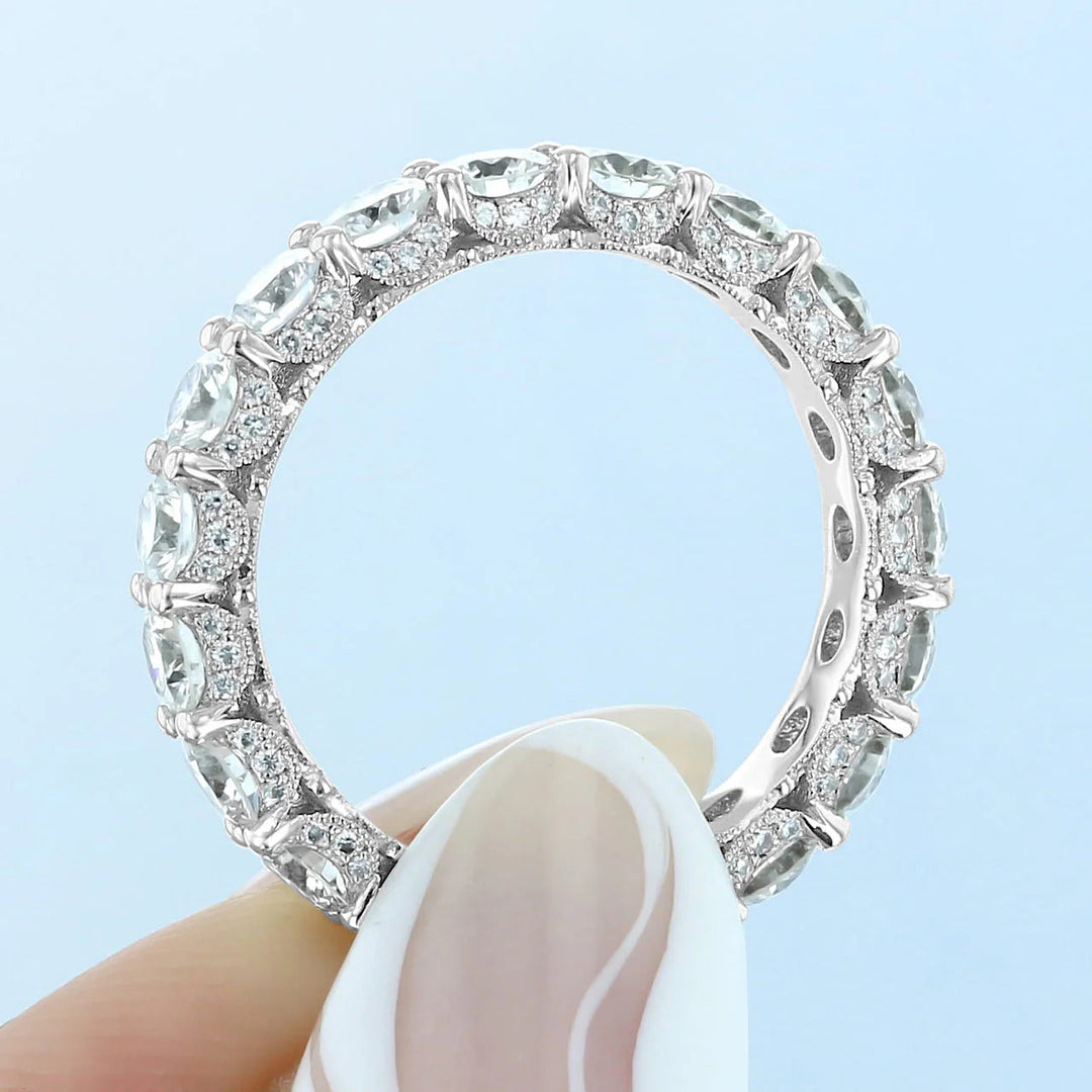 Round Brilliant Cut Full Eternity Wedding Band Mapple Gems