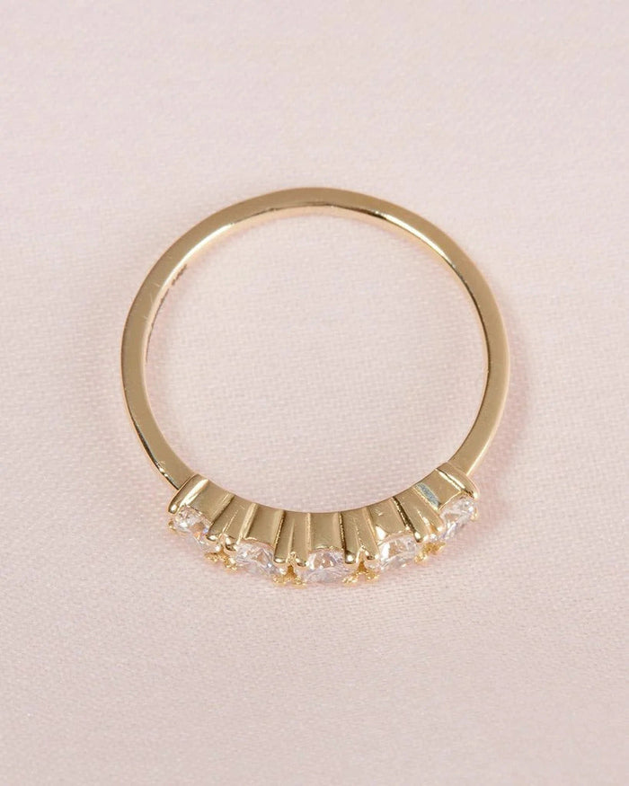 0.40CTW Round Brilliant Cut Half Eternity 5 Stone Wedding Band Mapple Gems