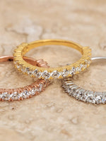 Load image into Gallery viewer, 0.35CTW Round Brilliant Cut Half Eternity Perfect Moissanite Wedding Band Mapple Gems