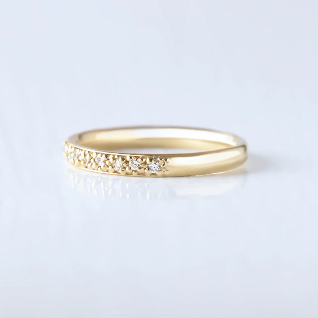 0.20 TCW Round Brilliant Cut Half Eternity Wedding Band Mapple Gems