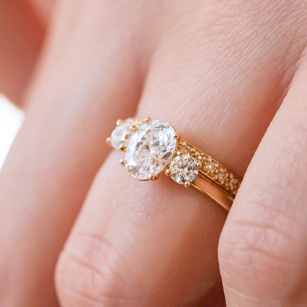 0.20 TCW Round Brilliant Cut Half Eternity Wedding Band Mapple Gems