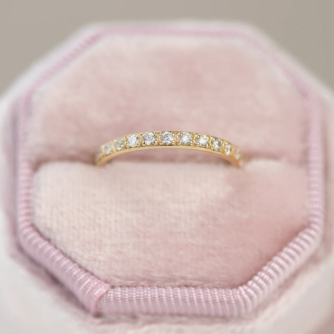 Round Brilliant Cut Half Eternity Wedding Band Mapple Gems