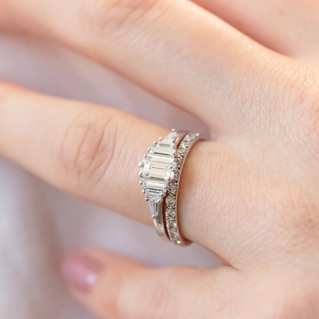 Round Brilliant Cut Half Eternity Wedding Band Mapple Gems