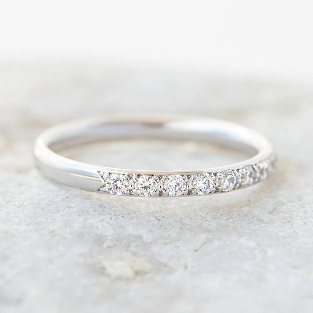 Round Brilliant Cut Half Eternity Wedding Band Mapple Gems