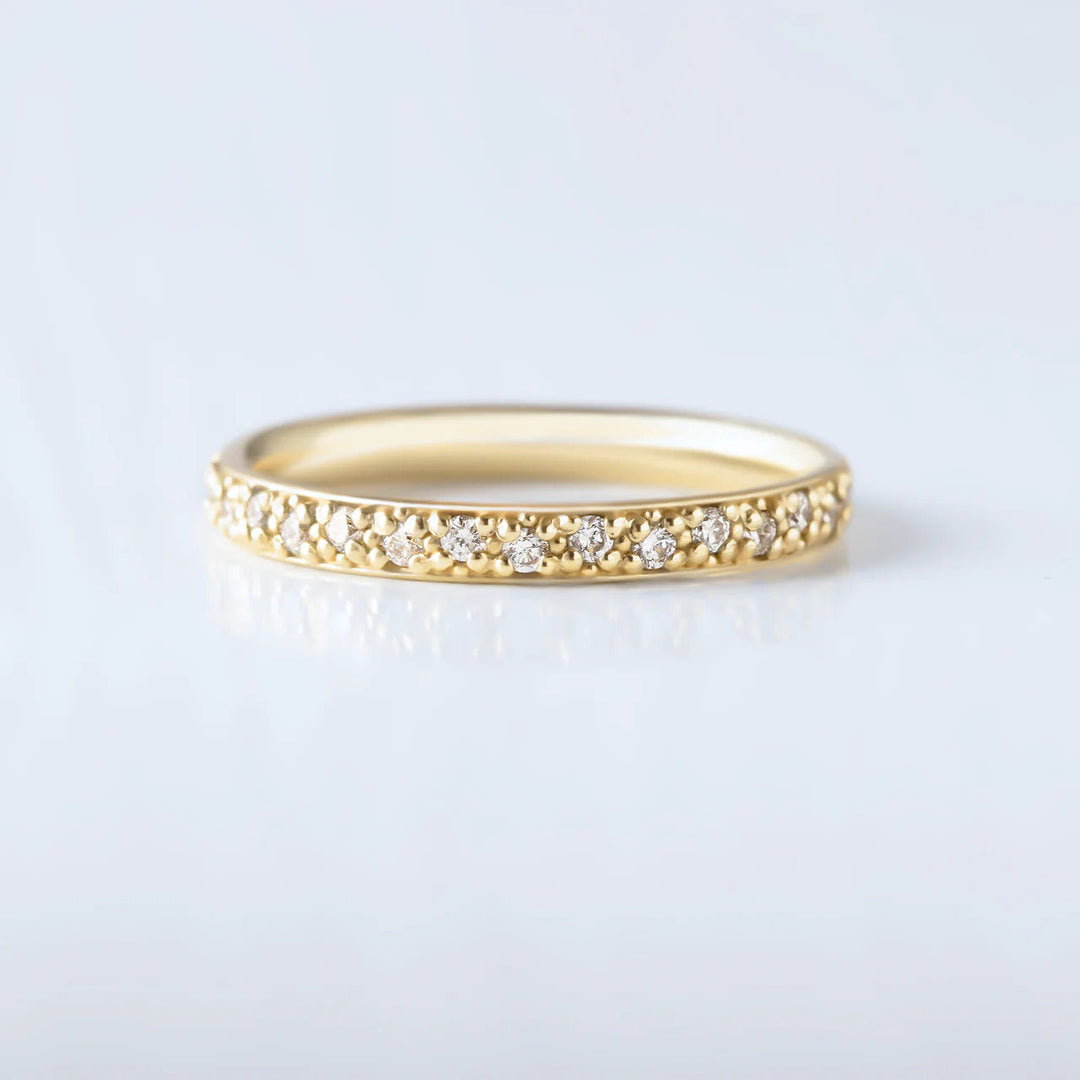0.20 TCW Round Brilliant Cut Half Eternity Wedding Band Mapple Gems