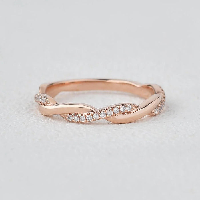 0.25CTW Round Brilliant Cut Infinity Shank Unique Wedding Band Mapple Gems