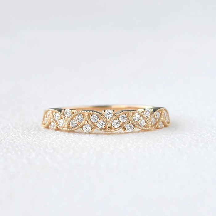 0.39CTW Round Brilliant Cut Moissanite Bridal Stack Wedding Band Mapple Gems
