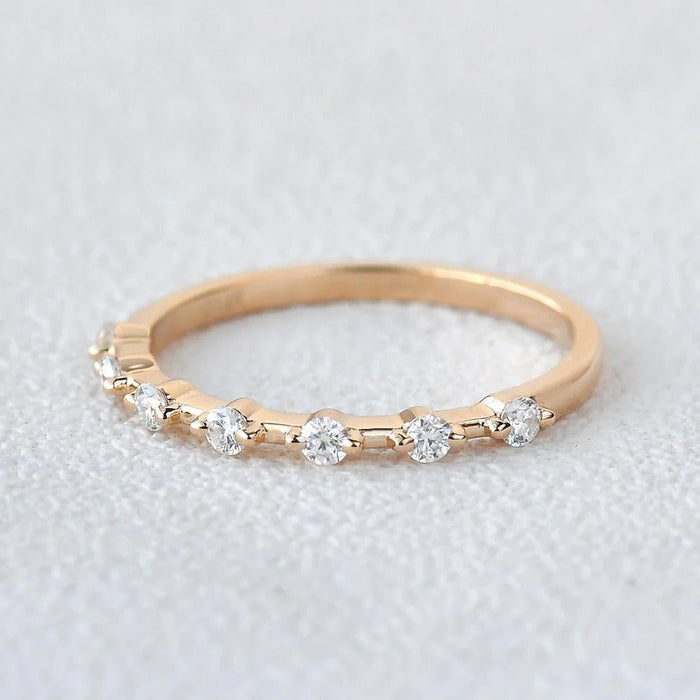 0.20CTW Round Brilliant Cut Two Prong Perfect Wedding Band Mapple Gems