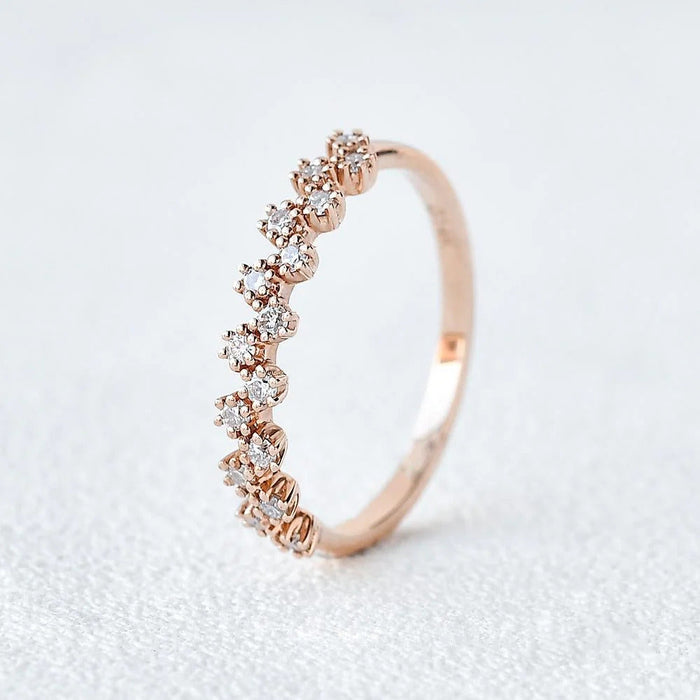 0.17CTW Round Brilliant Cut Unique Anniversary Wedding Band Mapple Gems