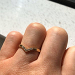 Load image into Gallery viewer, 1.3 MM Round Brilliant Cut V Curved Moissanite Wedding Band Mapple Gems