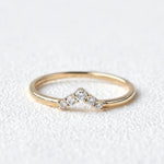 Load image into Gallery viewer, 1.3 MM Round Brilliant Cut V Curved Moissanite Wedding Band Mapple Gems