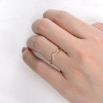 Load image into Gallery viewer, 1.3 MM Round Brilliant Cut V Curved Moissanite Wedding Band Mapple Gems