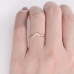 Load image into Gallery viewer, 1.3 MM Round Brilliant Cut V Curved Moissanite Wedding Band Mapple Gems