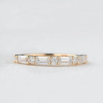 Load image into Gallery viewer, 0.20 CTW Round Brilliant & Baguette Cut Half Eternity Wedding Band Mapple Gems