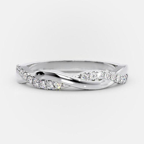 0.20 CT Round Cut Lab Grown Diamond Wedding Band For her Mapple Gems